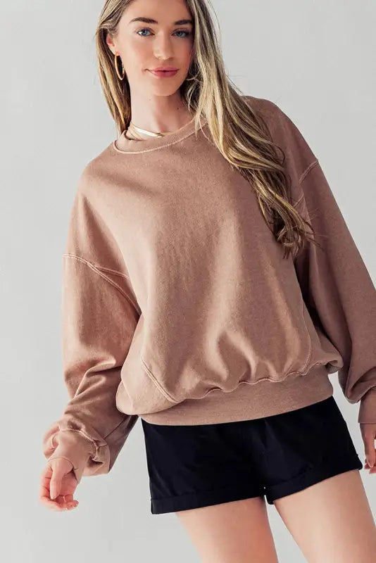 Urban slouch exposed seam sweatshirt | fashionfitz