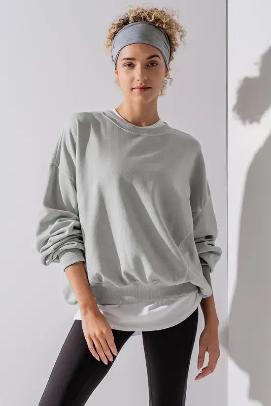 Urban slouch exposed seam sweatshirt | fashionfitz