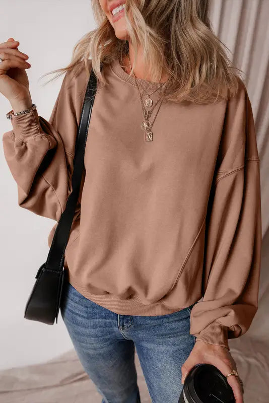 Urban slouch exposed seam sweatshirt | fashionfitz