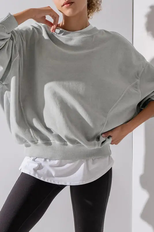 Urban slouch exposed seam sweatshirt | fashionfitz