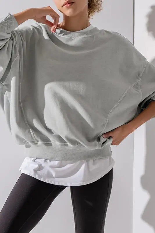 Urban slouch exposed seam sweatshirt | fashionfitz