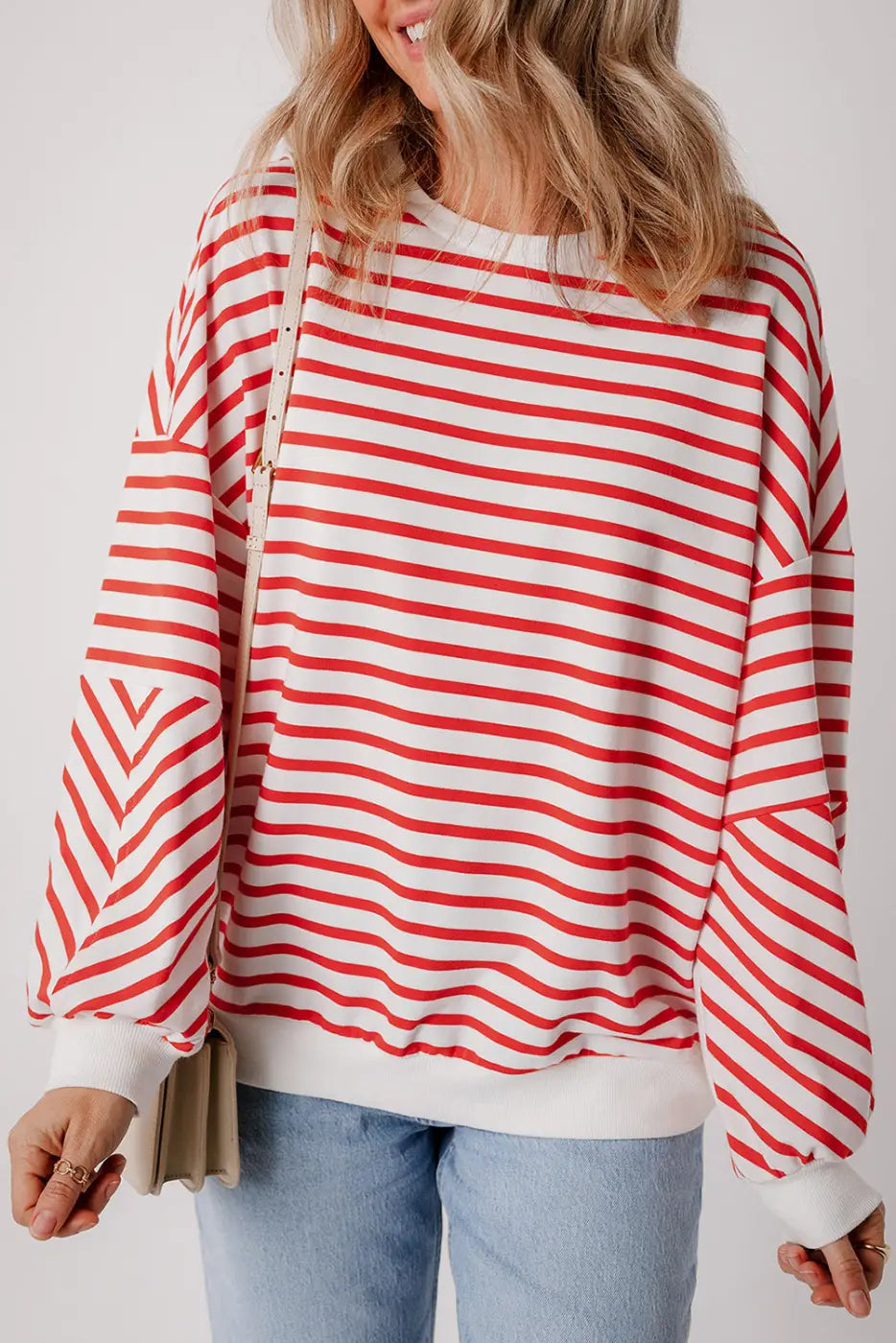 Urban stripe loose sweatshirt - sweatshirts