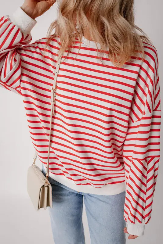 Urban stripe loose sweatshirt - sweatshirts