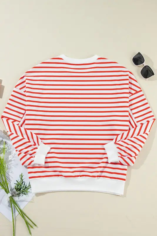 Urban stripe loose sweatshirt - sweatshirts