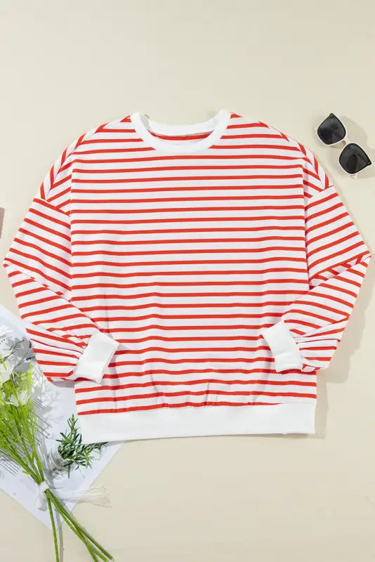 Urban stripe loose sweatshirt - sweatshirts