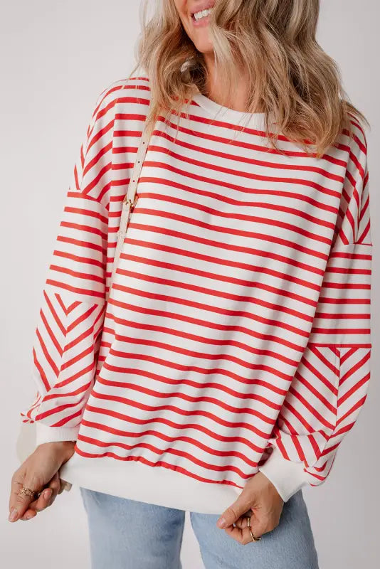 Urban stripe loose sweatshirt - sweatshirts