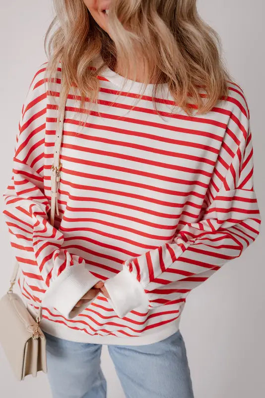 Urban stripe loose sweatshirt - sweatshirts