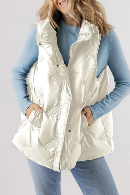 Urban uptown quilted vest - white windproof waterproof