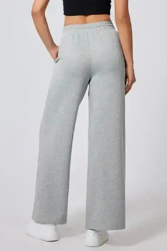 Wide leg drawstring joggers back view — Fashionfitz UK
