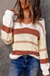 V-neck knitted lantern sleeve pullover sweater - sweaters & cardigans