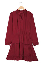 V Neck Long Sleeve Ruffle Tiered Mini Dress - Fashionfitz