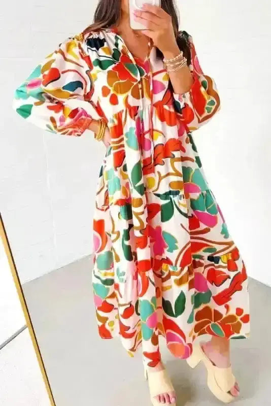 Maxi Dresses Valencia Floral Tiered Maxi Dress