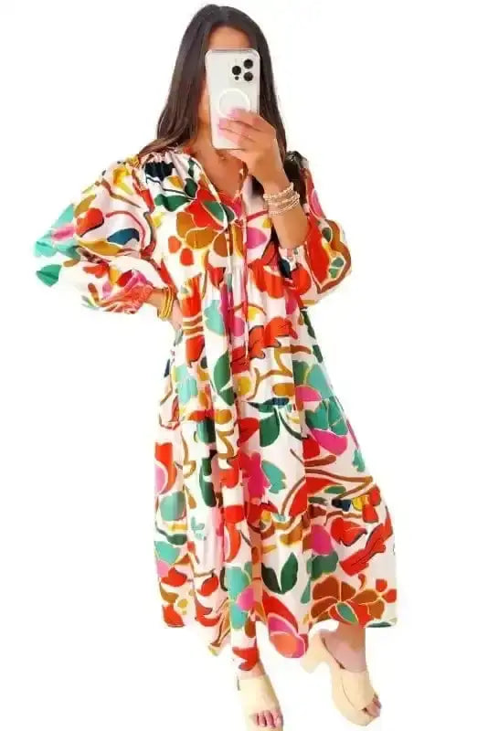 Maxi Dresses Valencia Floral Tiered Maxi Dress