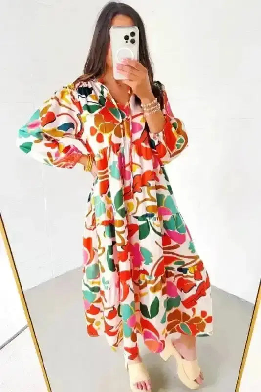 Maxi Dresses Valencia Floral Tiered Maxi Dress