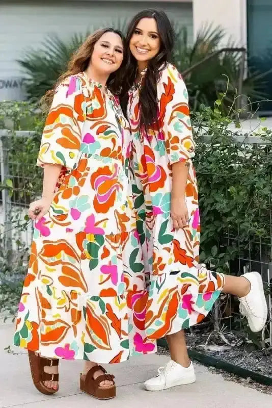 Maxi Dresses Valencia Floral Tiered Maxi Dress