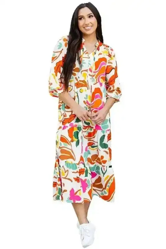 Maxi Dresses Valencia Floral Tiered Maxi Dress