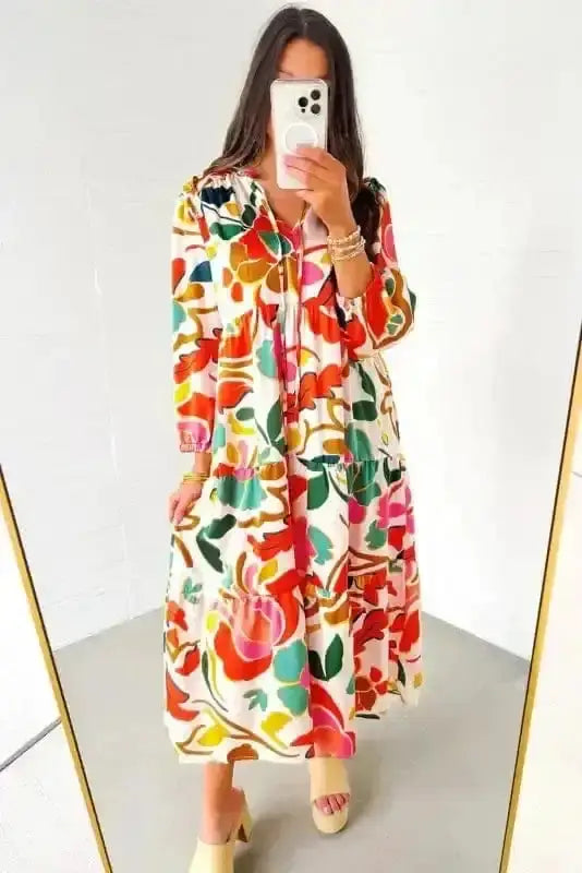 Maxi Dresses Valencia Floral Tiered Maxi Dress