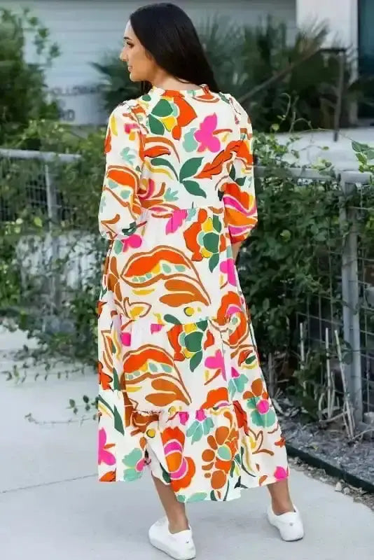Maxi Dresses Valencia Floral Tiered Maxi Dress