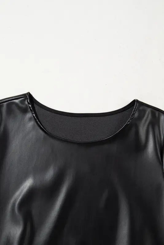 Vegan leather t-shirt dress | fashionfitz | fast uk delivery