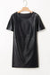 Vegan leather t-shirt dress | fashionfitz | fast uk delivery