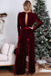 Chic jumpsuit | velvet cut-out-back wide leg | fashionfitz