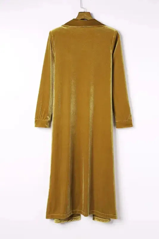Velvet Long Duster Cardigan - Fashionfitz