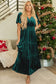 Velvet rhapsody tiered maxi dress - evergreen | fashionfitz