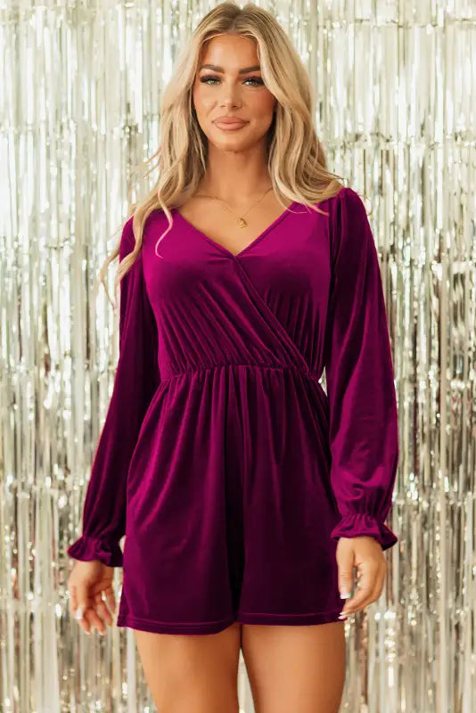 Velvet vixen surplice romper | night out rompers | fashionfitz