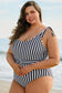 Vertical stripes one-piece swimsuit - plus size | fashionfitz