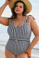 Vertical stripes one-piece swimsuit - plus size | fashionfitz