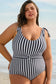 Vertical stripes one-piece swimsuit - plus size | fashionfitz