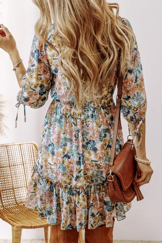 Verve v-neck floral dress | mini dresses | fashionfitz