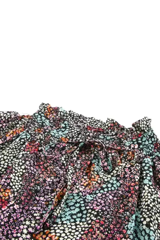 Vibrant Floral Puff Sleeve Blouse - Fashionfitz