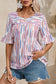 Rainbow Stripe Splash Blouse - Fashionfitz