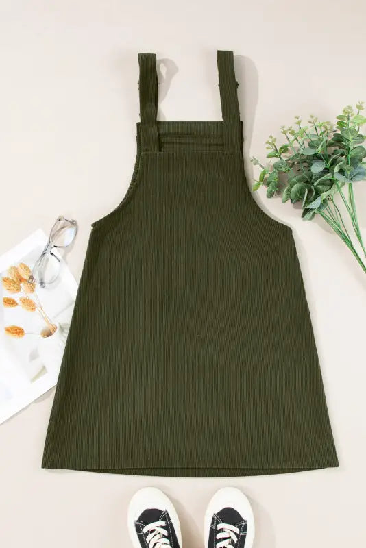 Vineyard green corduroy overall dress | fashionfitz