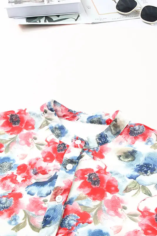 Vintage floral print flowy dress - mini dresses