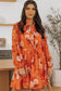 Vintage floral print flowy dress - orange / s / 100% polyester - mini dresses