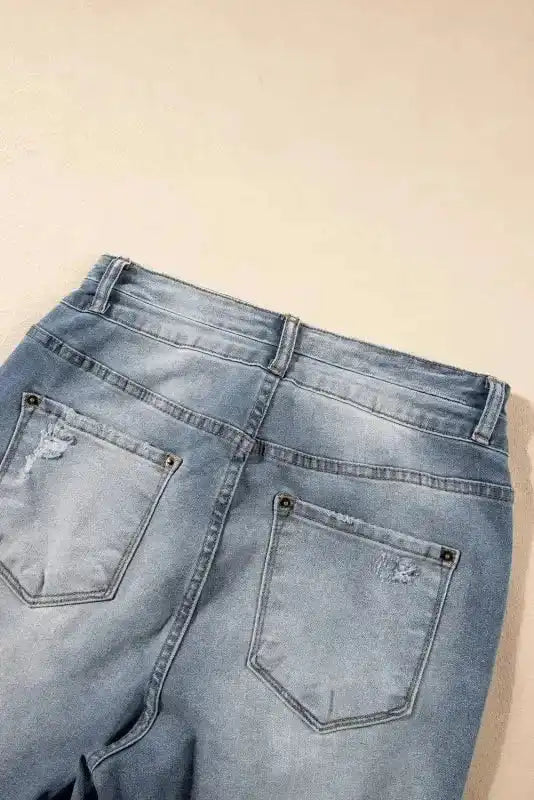 Vintage Ripped Raw Edge Flare Jeans - Fashionfitz