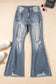 Vintage ripped raw edge flare jeans