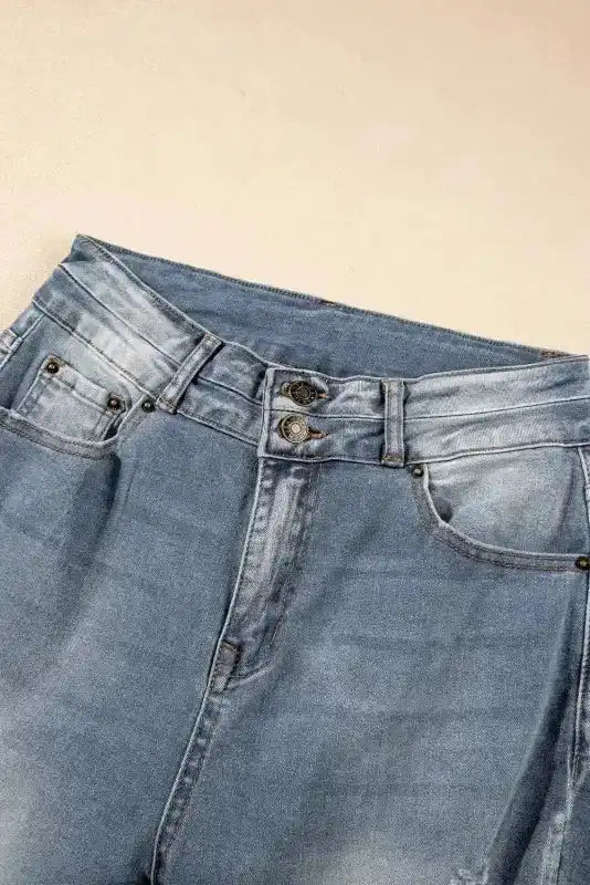 Vintage Ripped Raw Edge Flare Jeans - Fashionfitz