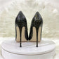 Vintage snake skin pattern high heels stiletto shoes - brown black 12cm / 33 - pumps