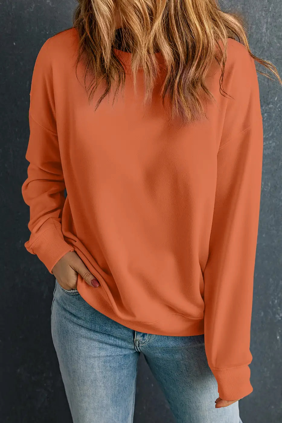 Vintage vibe sweatshirt - orange / s / 50% polyester + 50% cotton - sweatshirts