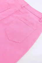 VintageRevival Raw Hem Jeans - Pink, Flared - Fashionfitz