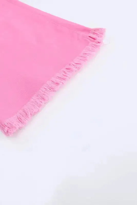 VintageRevival Raw Hem Jeans - Pink, Flared - Fashionfitz