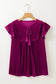 Violet ruffled velvet blouse - tops/blouses & shirts