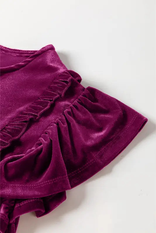 Violet ruffled velvet blouse - tops/blouses & shirts