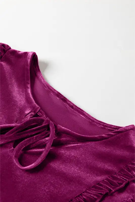 Violet ruffled velvet blouse - tops/blouses & shirts