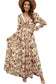 Violet v neck floral print empire waist maxi dress - dresses