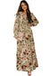 Violet v neck floral print empire waist maxi dress - dresses