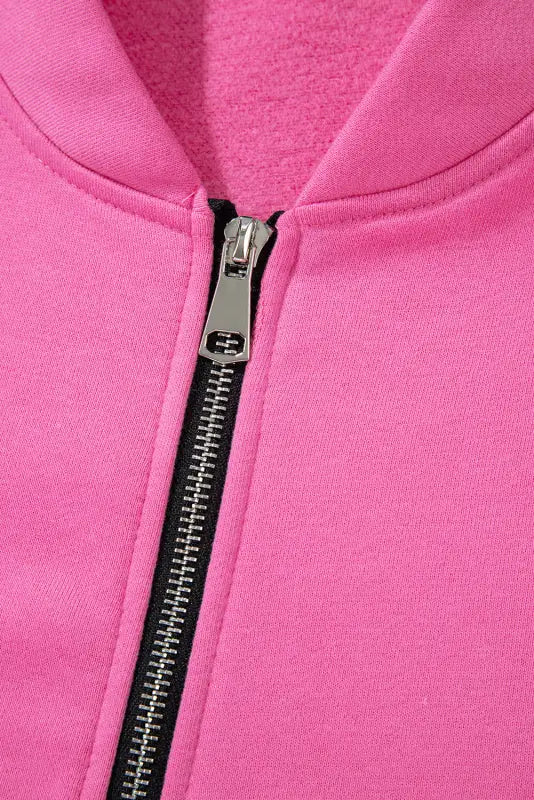 Vivid pink zip & tie tracksuit set